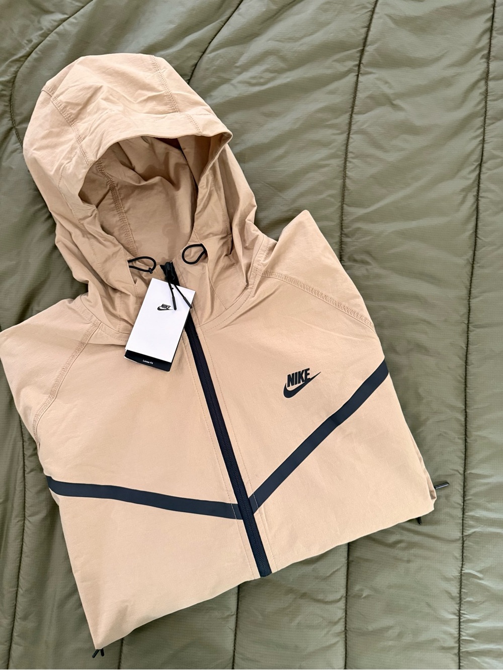 Nike Tech Tan and Black Hooded Utility Jacket